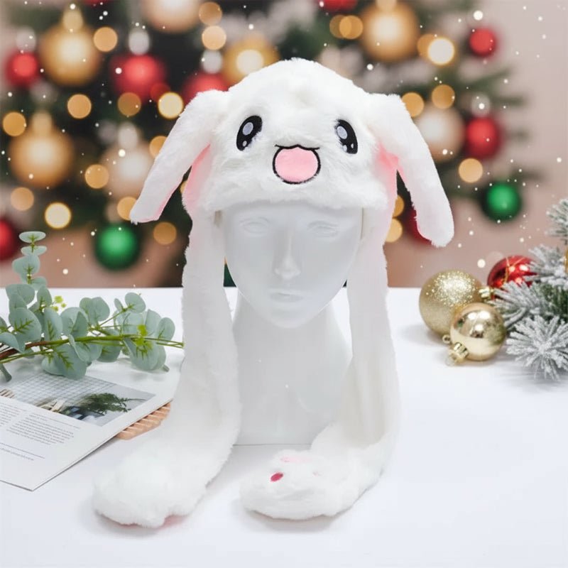 CuddlePals Interactive Bunny Hat With Movable Ears For Kids Soft Warmth