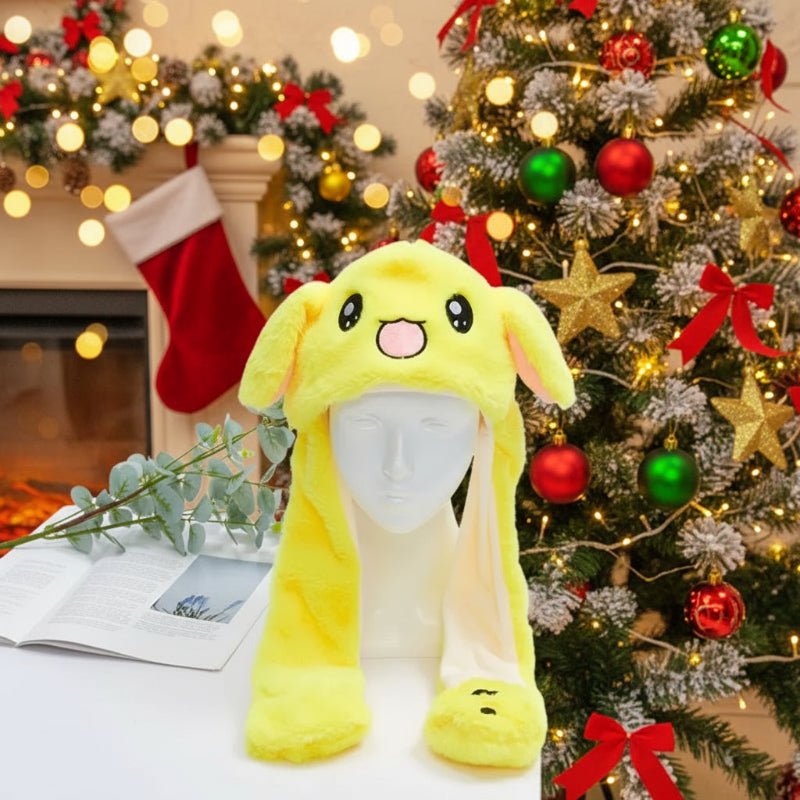 CuddlePals Interactive Bunny Hat With Movable Ears For Kids Soft Warmth