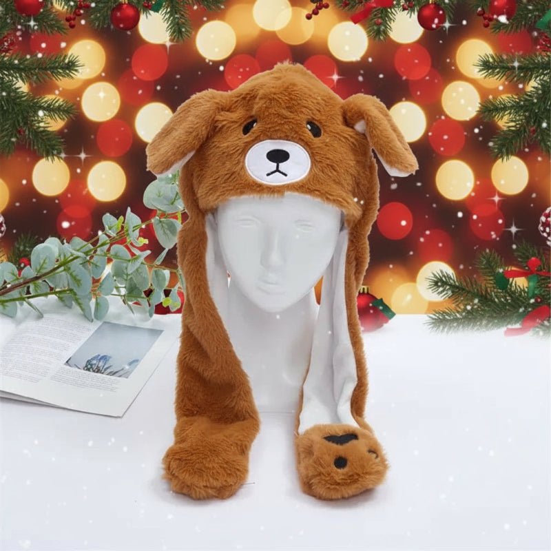 CuddlePals Interactive Bunny Hat With Movable Ears For Kids Soft Warmth