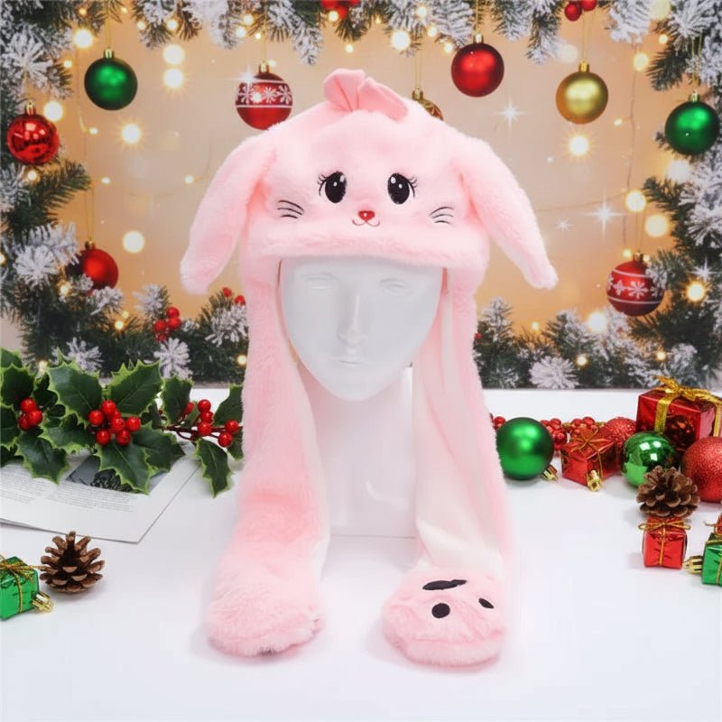 CuddlePals Interactive Bunny Hat With Movable Ears For Kids Soft Warmth