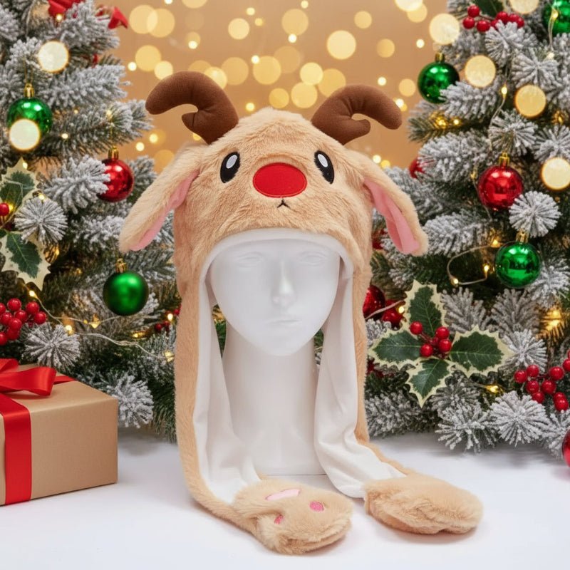 CuddlePals Interactive Bunny Hat With Movable Ears For Kids Soft Warmth