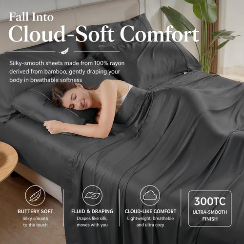 Bamboo Bliss Organic Bedding Set With Silky Cooling Breathable Comfort