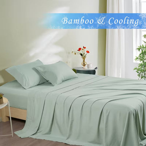 Bamboo Collection Sheets Set Breathable And Wrinkle Resistant For All Season Comfort