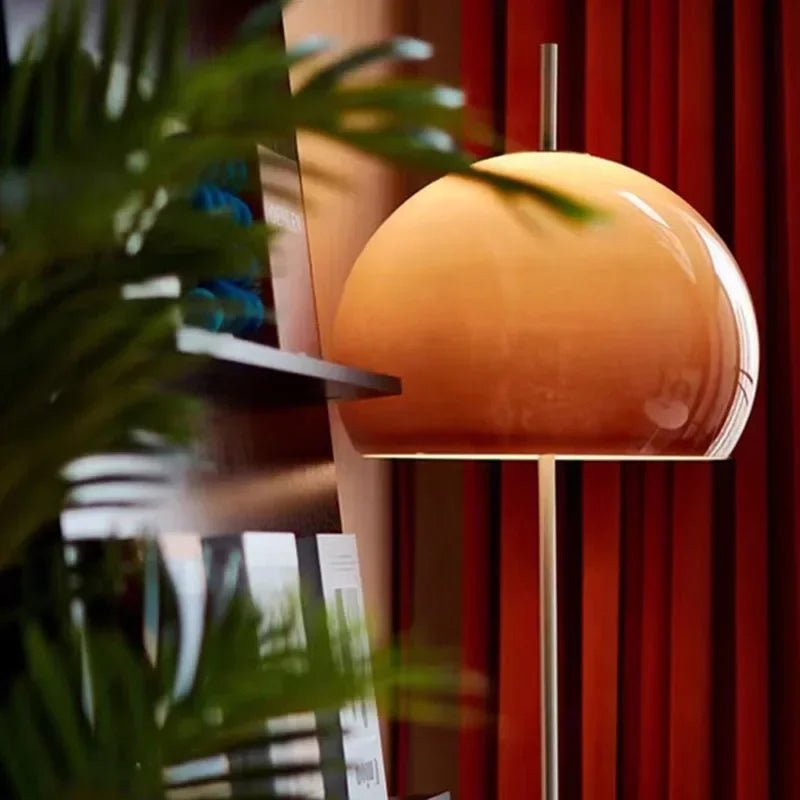 BrunoLuxe Retro Table Floor Lamp With Orange Shade Remote
