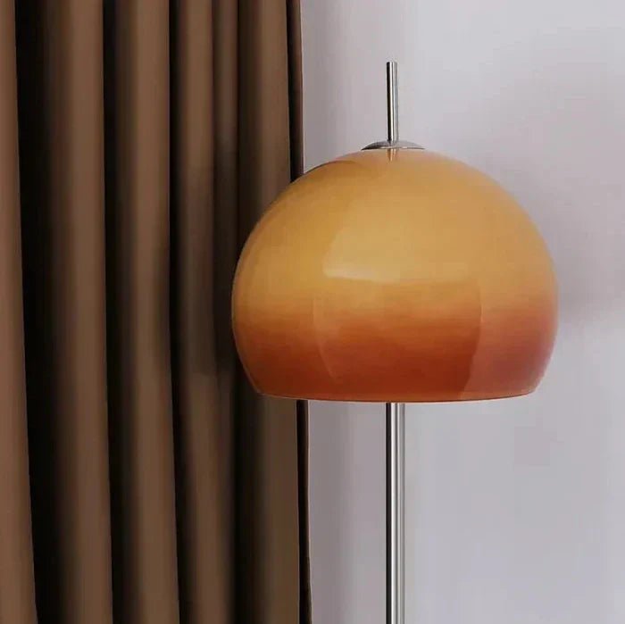 BrunoLuxe Retro Table Floor Lamp With Orange Shade Remote