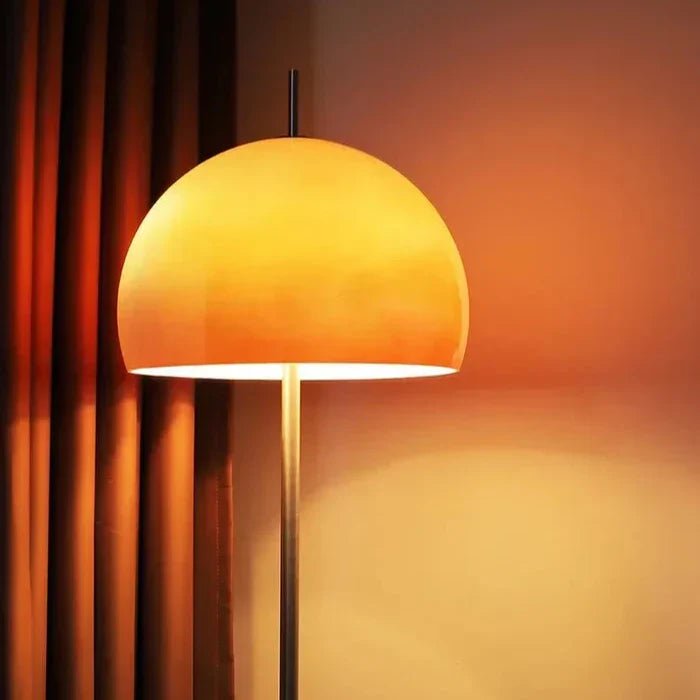 BrunoLuxe Retro Table Floor Lamp With Orange Shade Remote