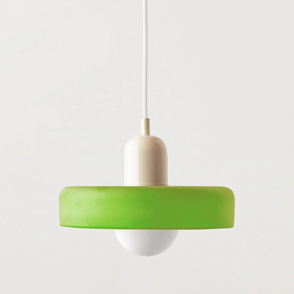 Lampa wisząca Korbel Bauhaus ze szkła w białym kolorze, nowoczesna elegancja