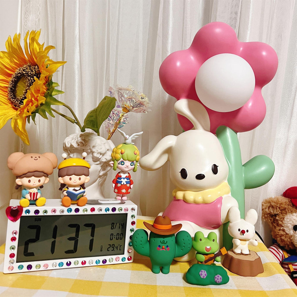 LumiBunny éjjeli asztali lámpa nyuszis és virágos motívummal