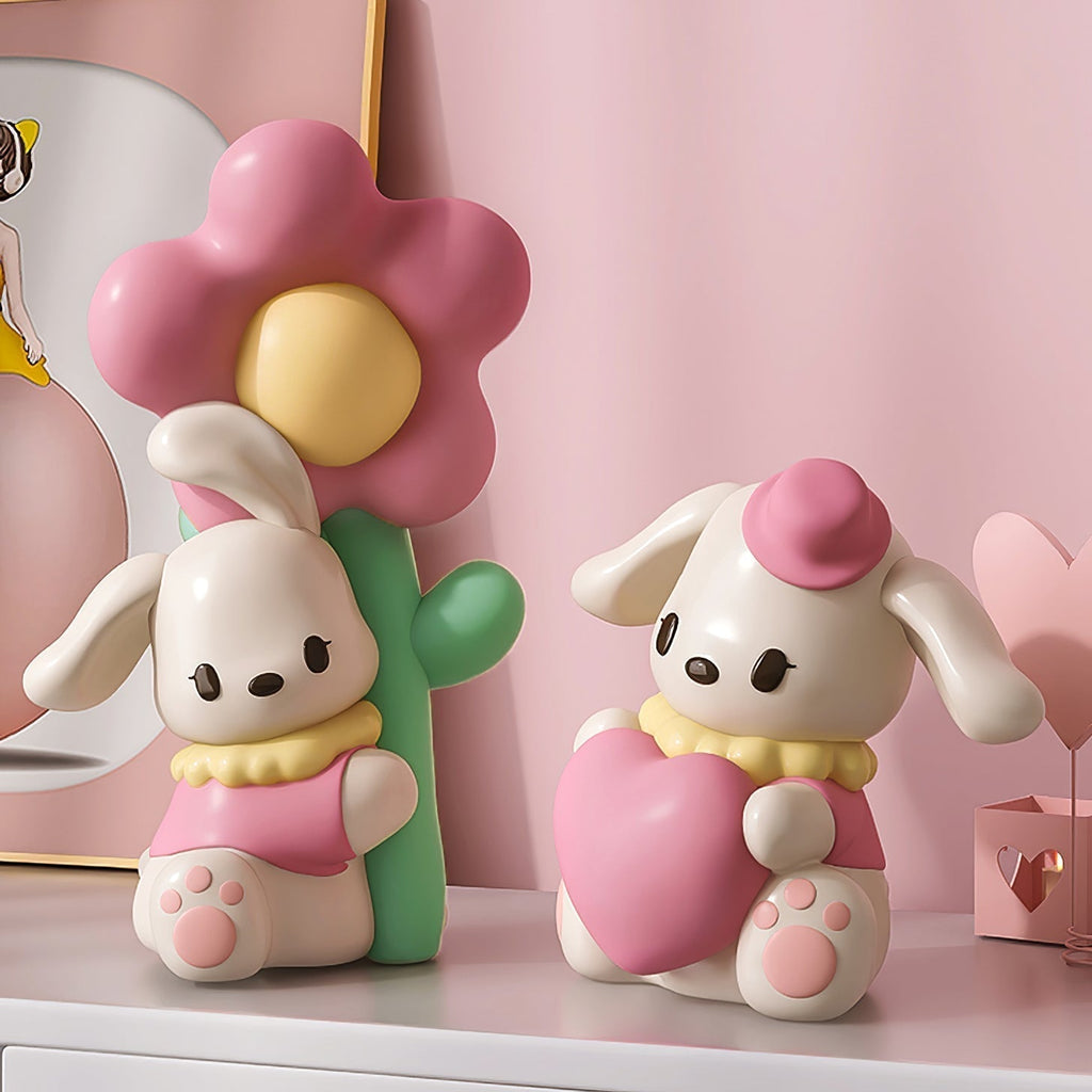LumiBunny éjjeli asztali lámpa nyuszis és virágos motívummal