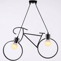 Bicycle Shaped Nordic Pendant Light In Black Metal, 12 Inch