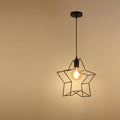 Sort stjerneformet pendel, nordisk design, 12-tommer armatur