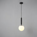 Lampa wisząca w stylu nordyckim z czarnym kloszem i szklaną kulą 12 cali