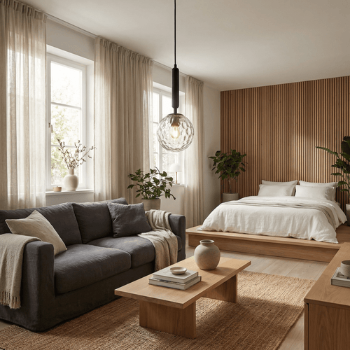 Czarna lampa wisząca z ryflowanego szkła, czarna, 12 cali | compagnien
