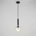 Water Ripple Glass Pendant Fixture In Black 12 Inch