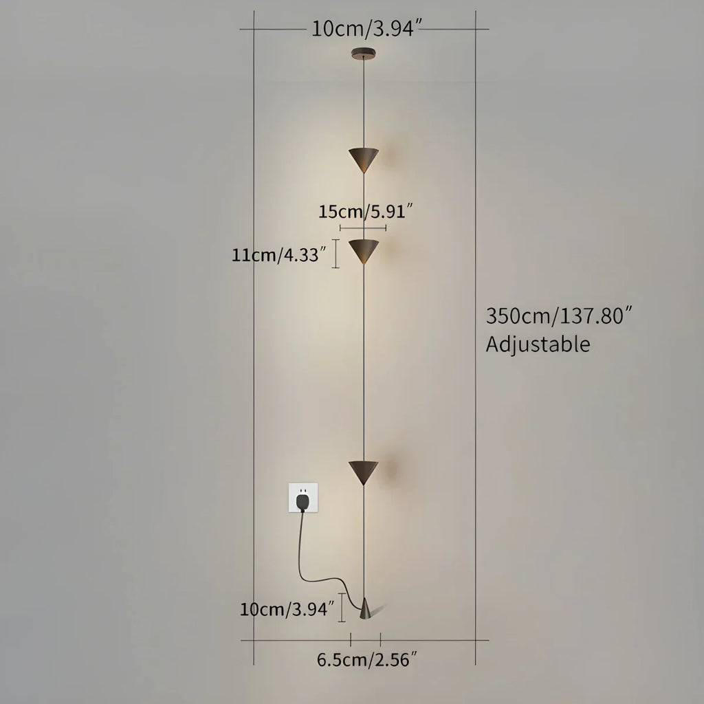 Cone Design Hængende Kabel Gulvlampe - Orntli