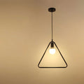 Geometryczna czarna metalowa lampa wisząca z trójkątną ramą 12 cali