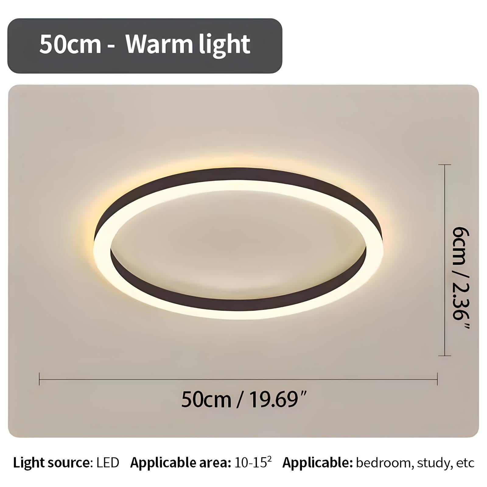 Nordisk cirkulær LED-loftlampe til soveværelse - Orntli