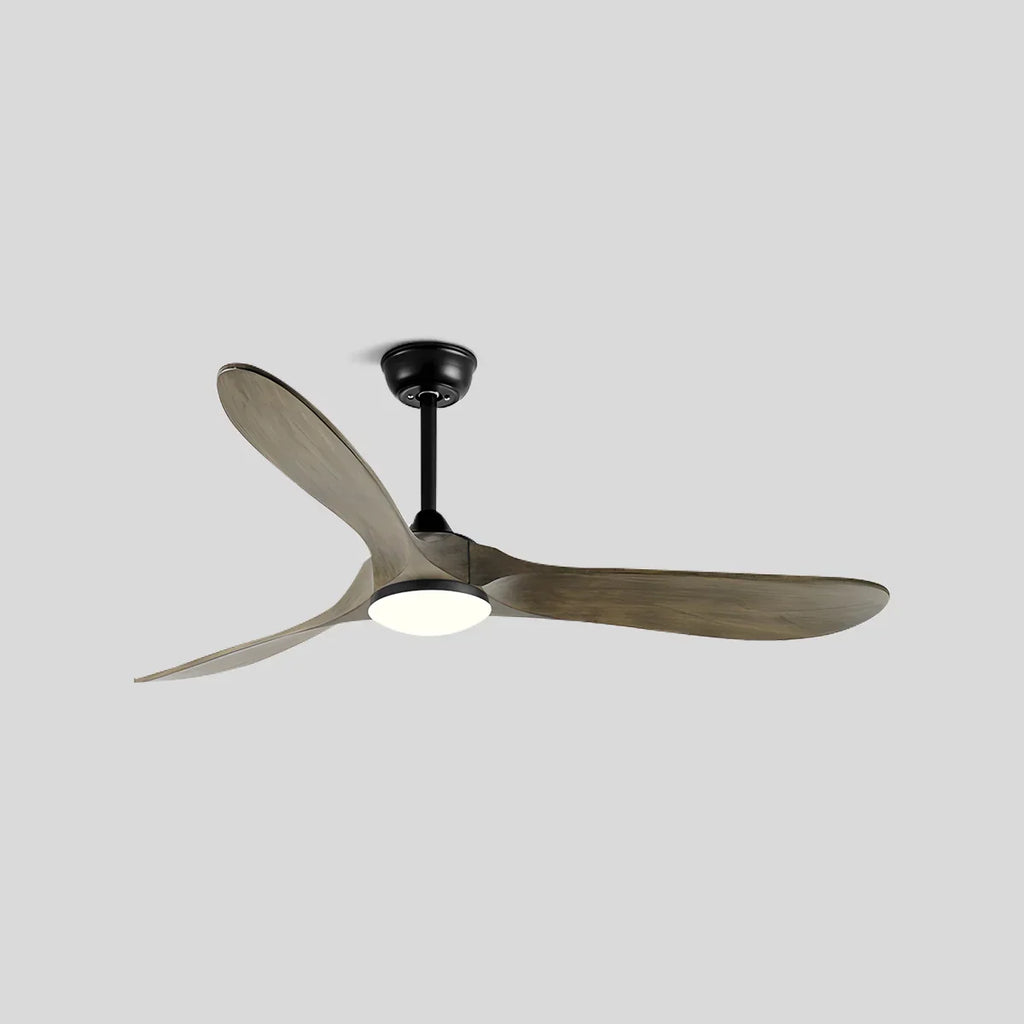 Nordischer Deckenventilator aus Massivholz mit Licht - Orntli