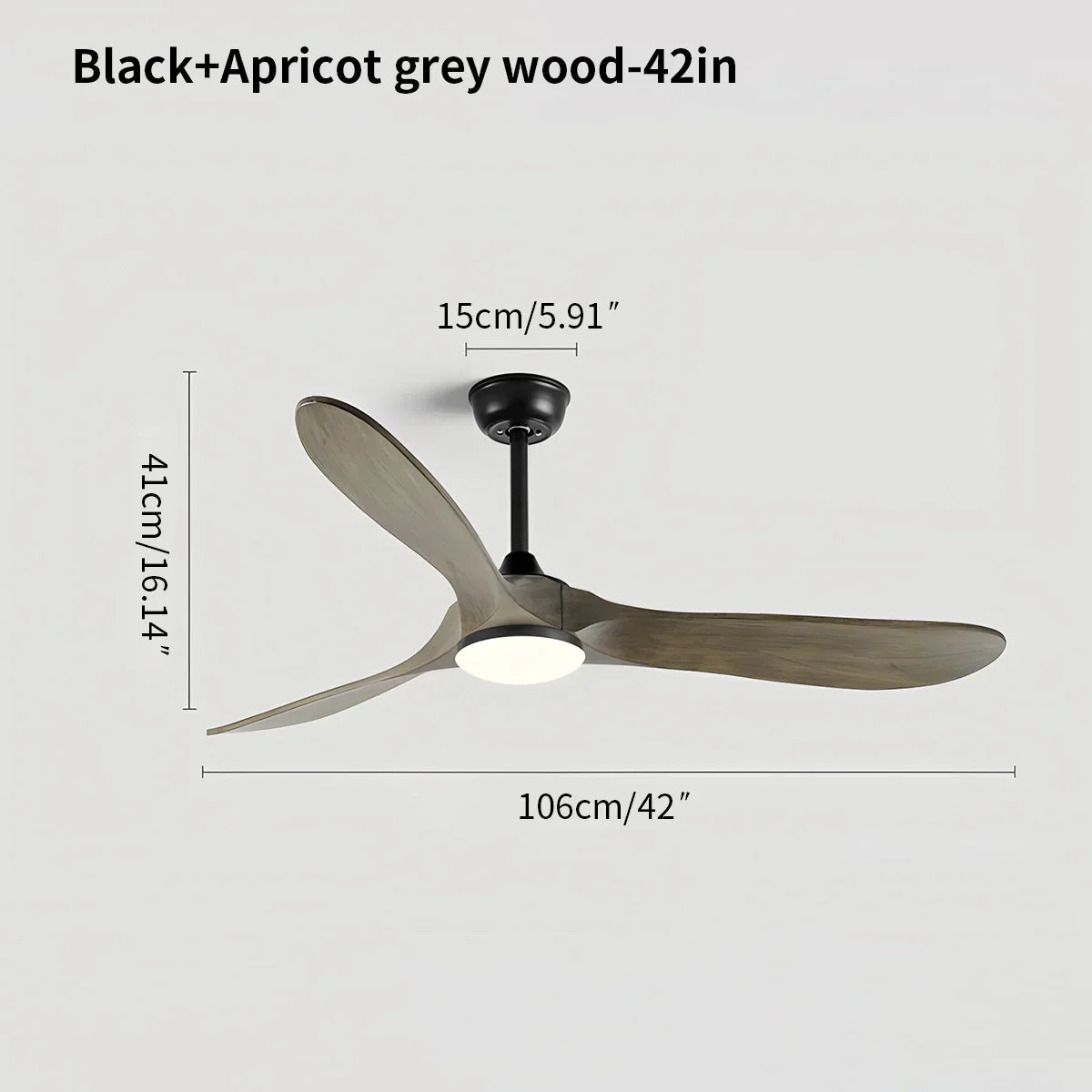 Nordischer Deckenventilator aus Massivholz mit Licht - Orntli