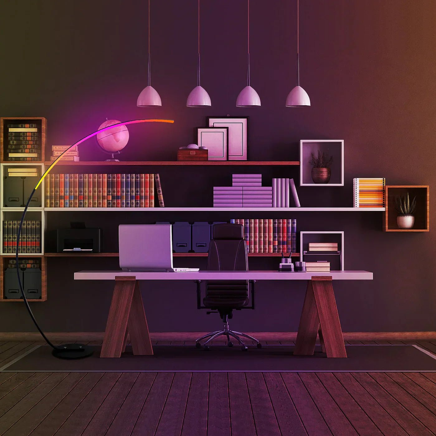 LuminArc Stylish Arched RGB Floor Lamp Adjustable For Home