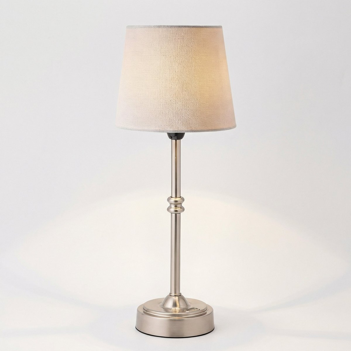 Table Lamp In Brass With Fabric Shade 18 Inches High
