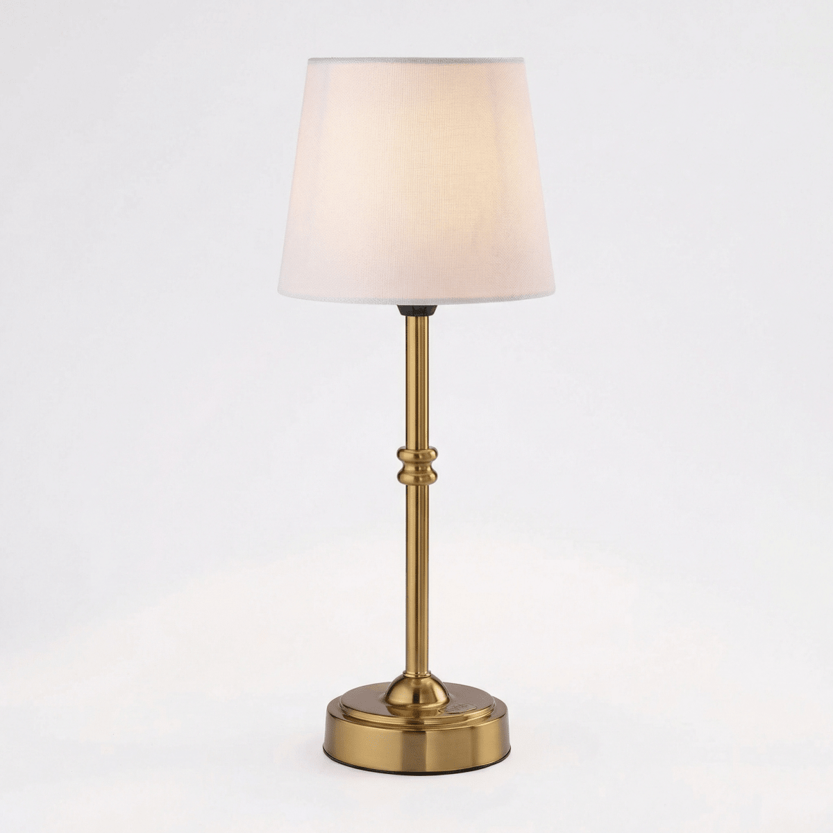 Table Lamp In Brass With Fabric Shade 18 Inches High