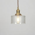 Vintage Brass Pendant Light With Glass Shade, 12-Inch Fixture