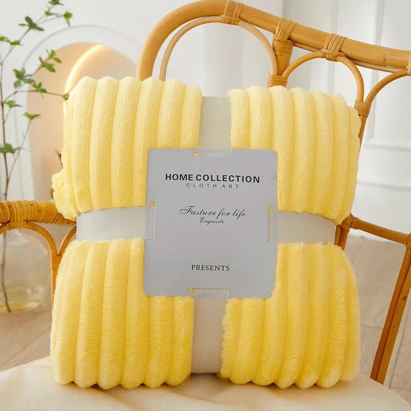 Coperta in pile di flanella Cozy Weave con ampia striscia, ultra morbida, isolante, per notti accoglienti