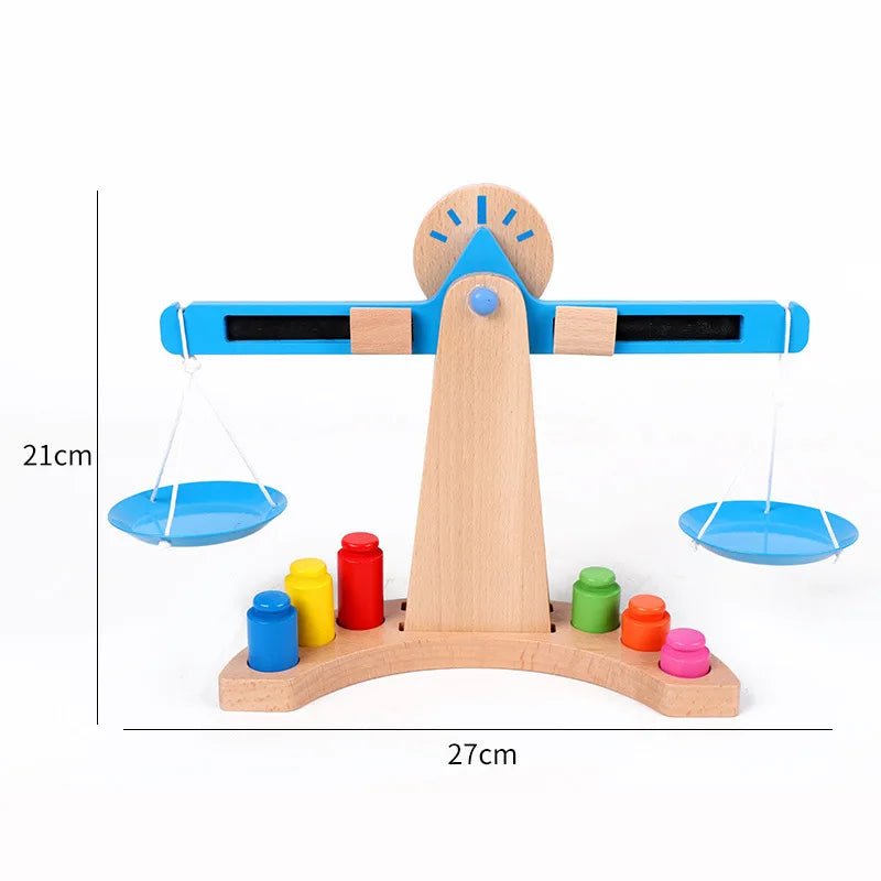 Bright Balance pedagogisk balansevekt i tre for barn til telling og måling