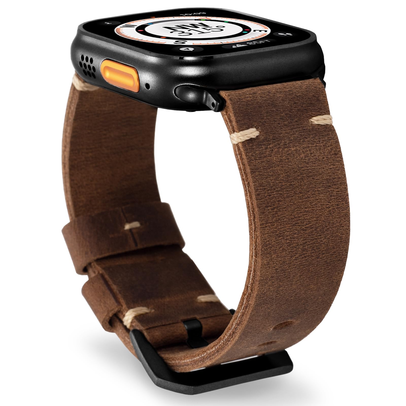 Apple Watch Vintage Leather Strap With Hand-Stitched Hardware