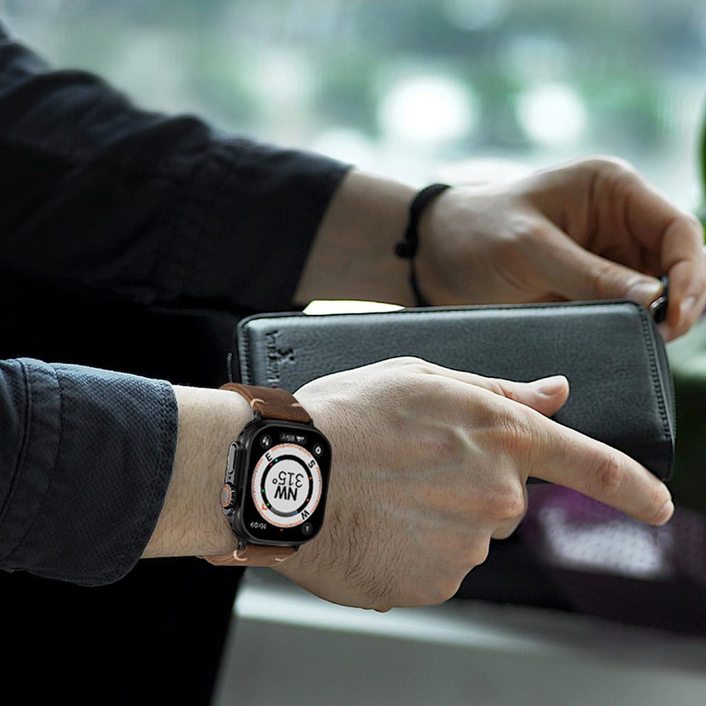 Apple Watch Vintage Leather Strap With Hand-Stitched Hardware