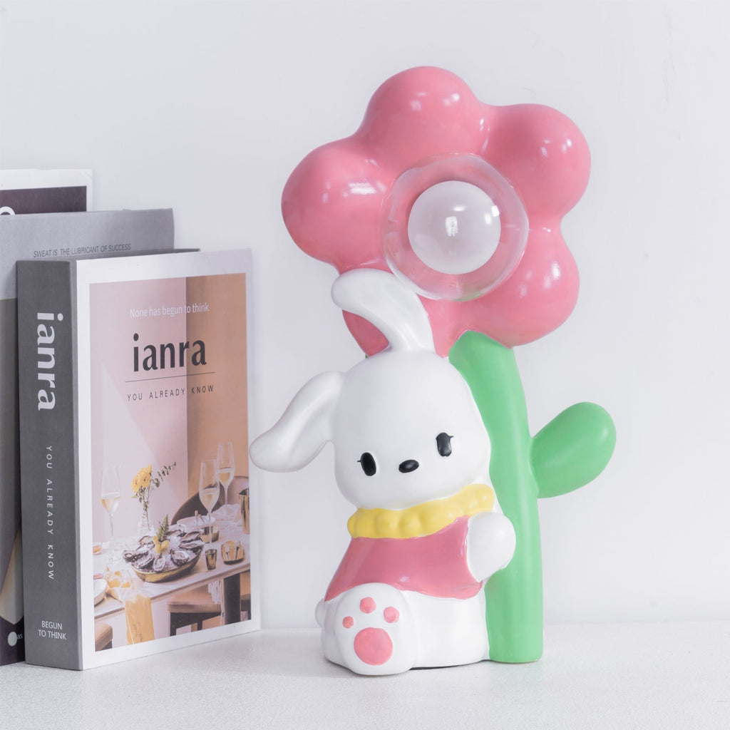 LumiBunny éjjeli asztali lámpa nyuszis és virágos motívummal