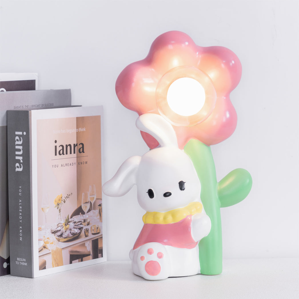 LumiBunny éjjeli asztali lámpa nyuszis és virágos motívummal