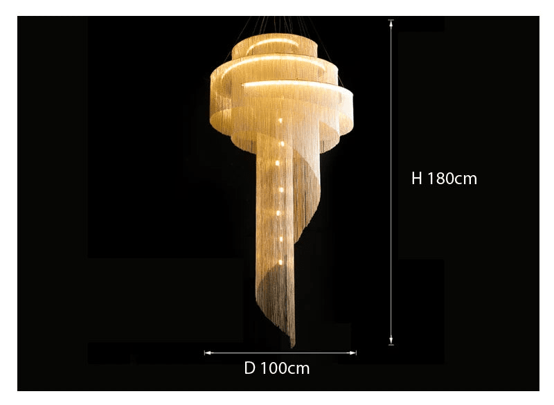 Candeeiro de Teto de Cristal AstraLuxe com Pendente Espiral e Borla
