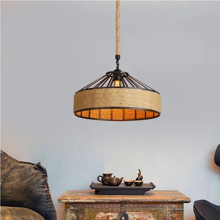 Ropehaven Lampa Wisząca z Metalowym Kloszem w Stylu Vintage z Efektem Postarzania