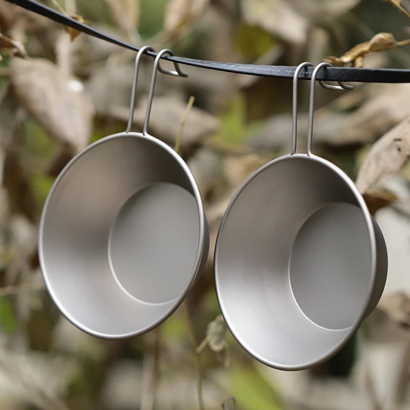 SummitBowl titanium camping skål 260 ml ultralet med fast håndtag til vandrere