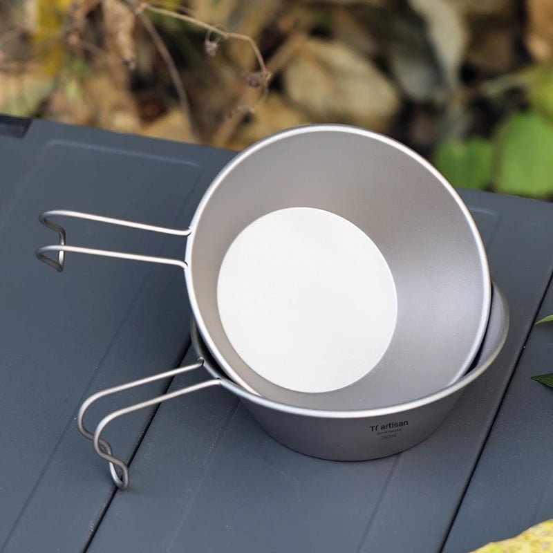 SummitBowl titanium camping skål 260 ml ultralet med fast håndtag til vandrere