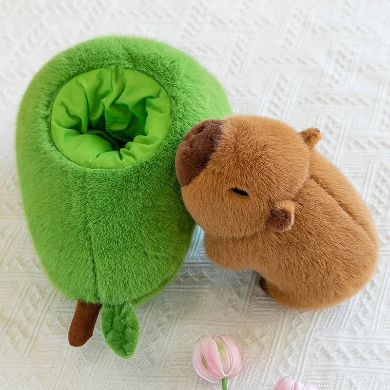 カドルカピ カピバラぬいぐるみ 2-in-1 ベビーアボカド 子供用 超やわらかい