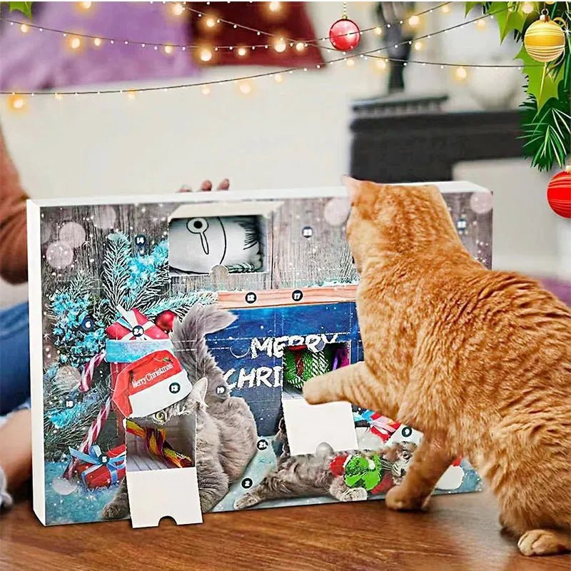 Calendario dell'Avvento WhiskerJoy 2025 con 23 giocattoli di erba gatta per amanti dei gatti