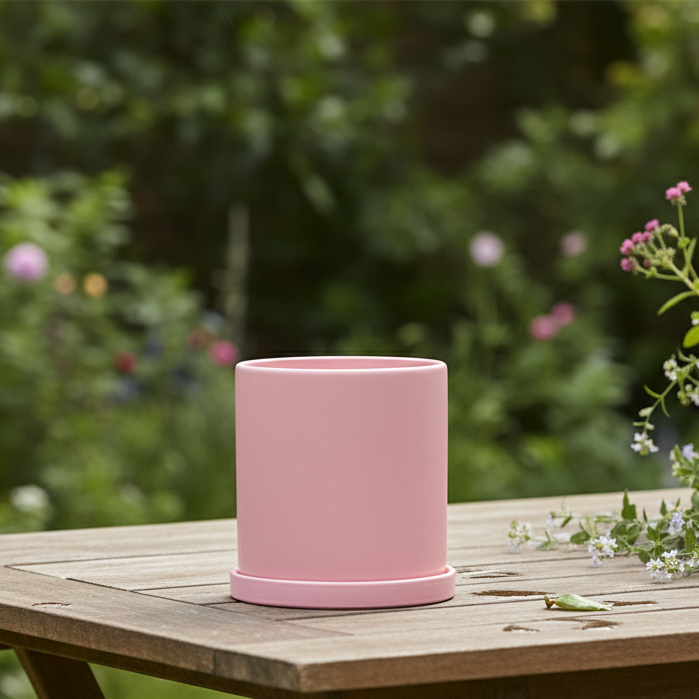 Tidløs keramisk blomsterpotte med underskål til planteelskere fra Verdanta