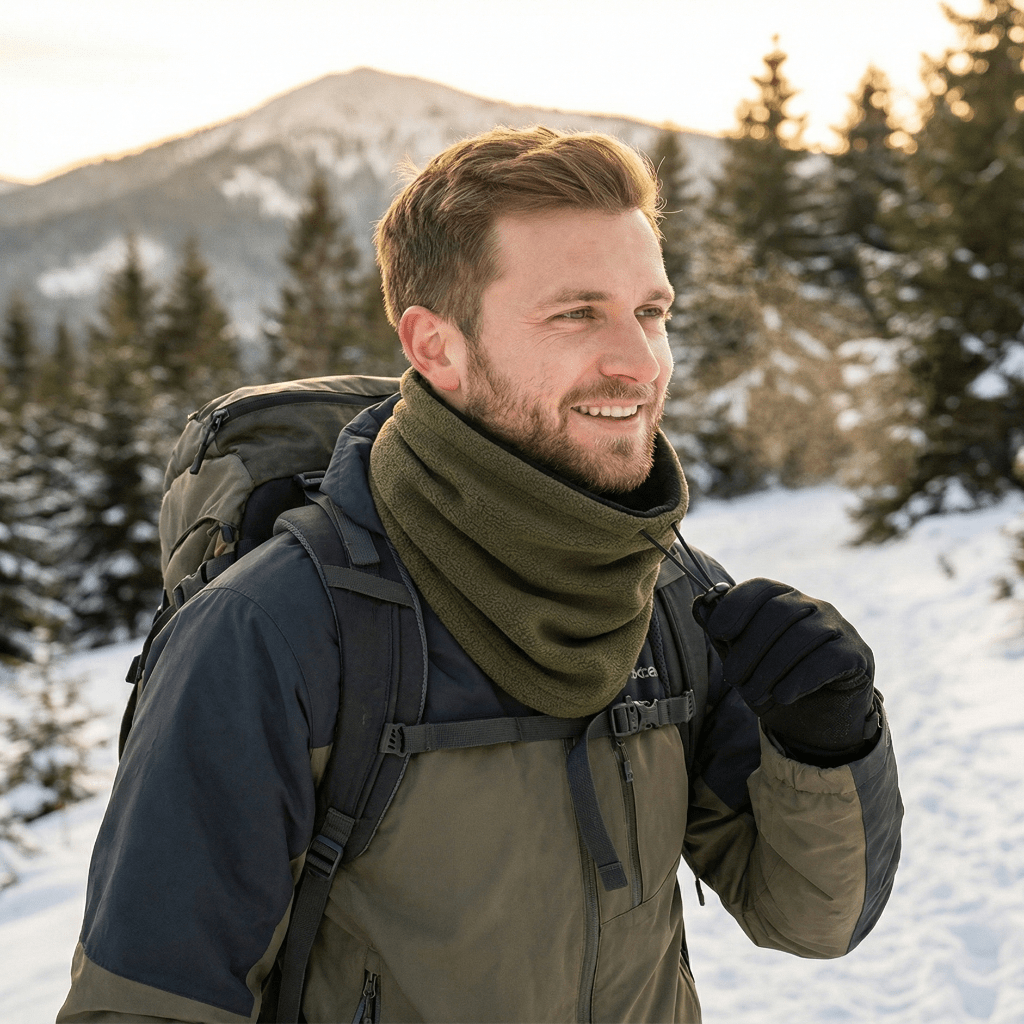 Polar Fleece Neck Warmer Windproof Scarf For Cold Weather Enthusiasts