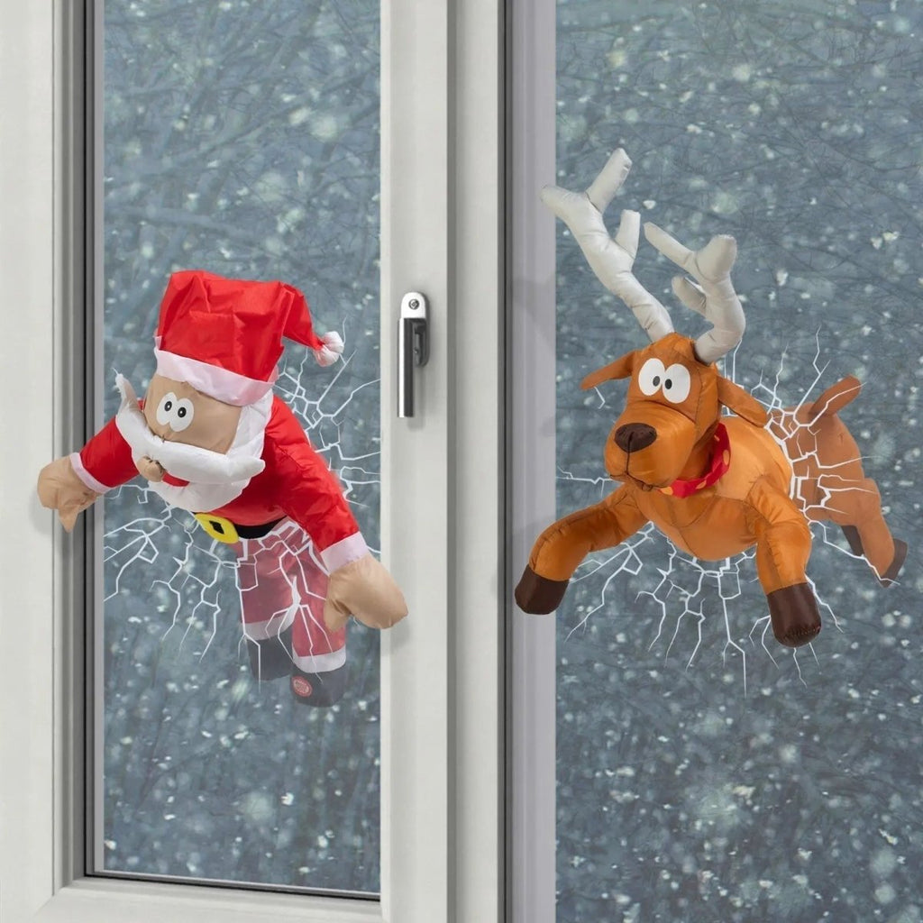 HearthGlow Christmas Window Scene With Sound Activated Motion Lights For Decor