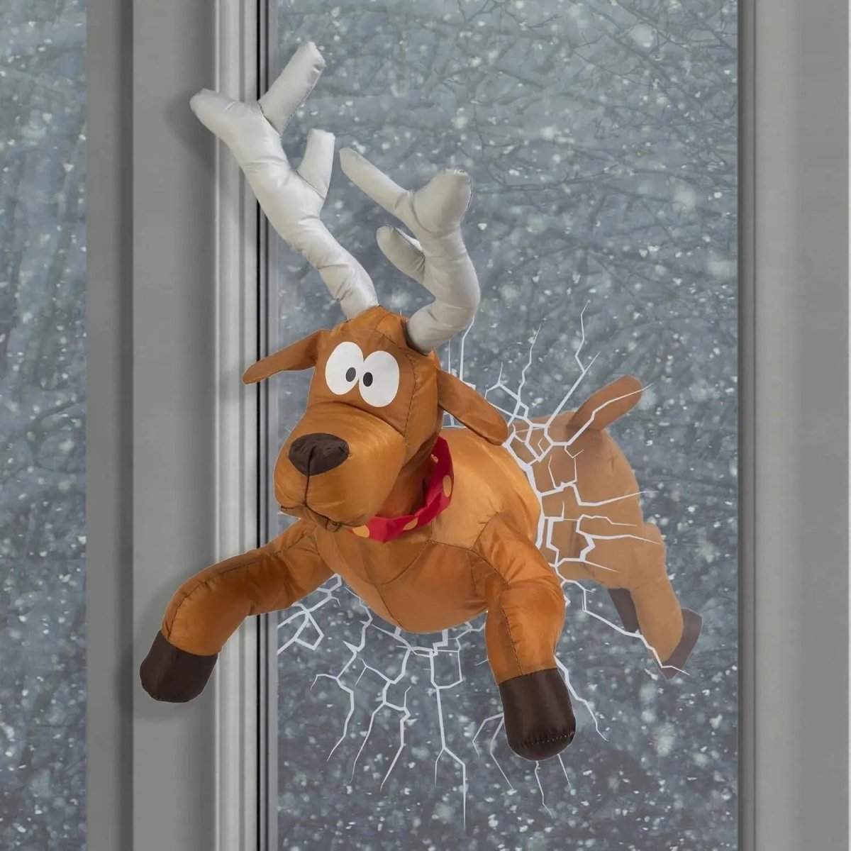 HearthGlow Christmas Window Scene With Sound Activated Motion Lights For Decor