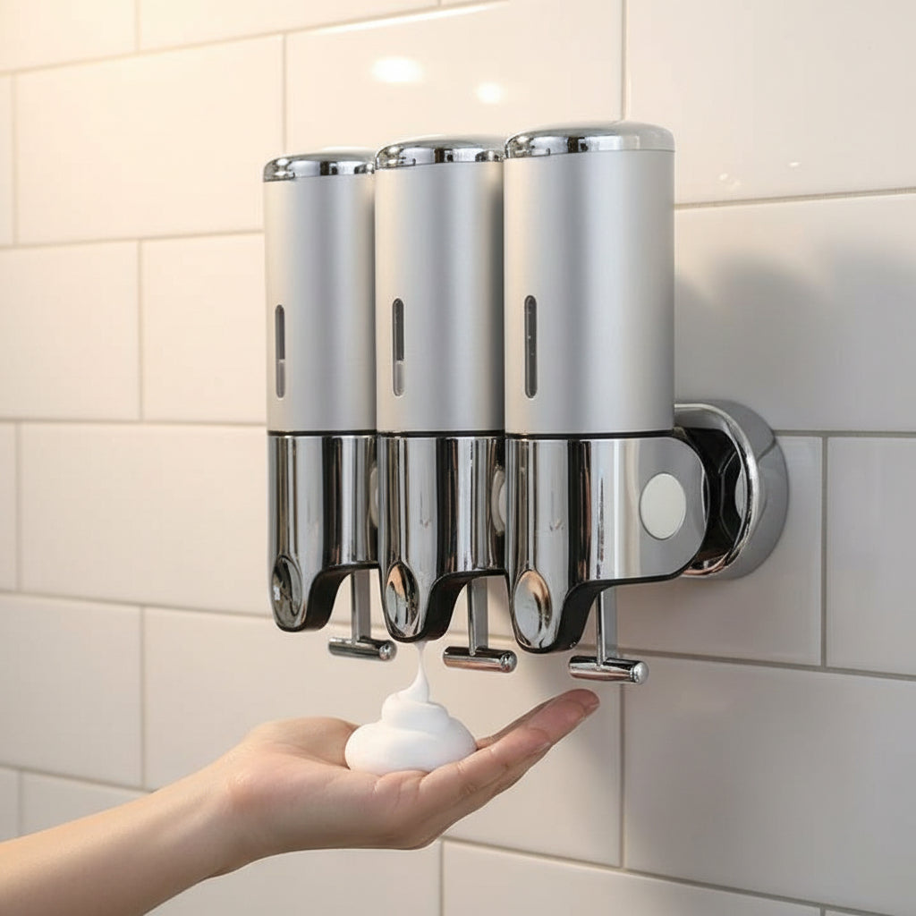 Dispenser de Sabonete de Parede LUXSOAP com Design Elegante e Moderno para Casas de Banho