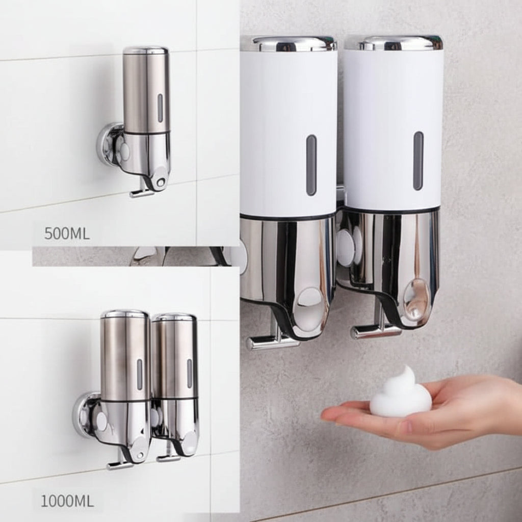 Dispenser de Sabonete de Parede LUXSOAP com Design Elegante e Moderno para Casas de Banho