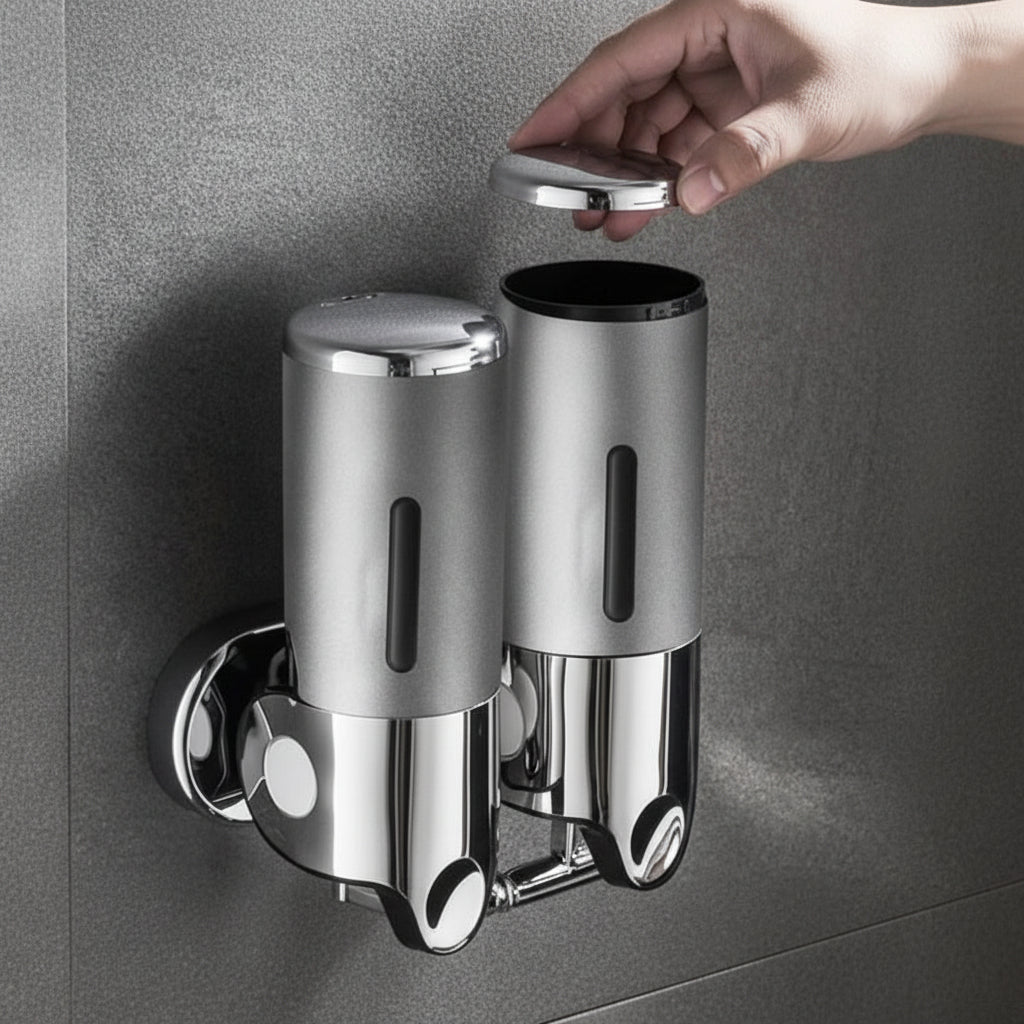 Dispenser de Sabonete de Parede LUXSOAP com Design Elegante e Moderno para Casas de Banho