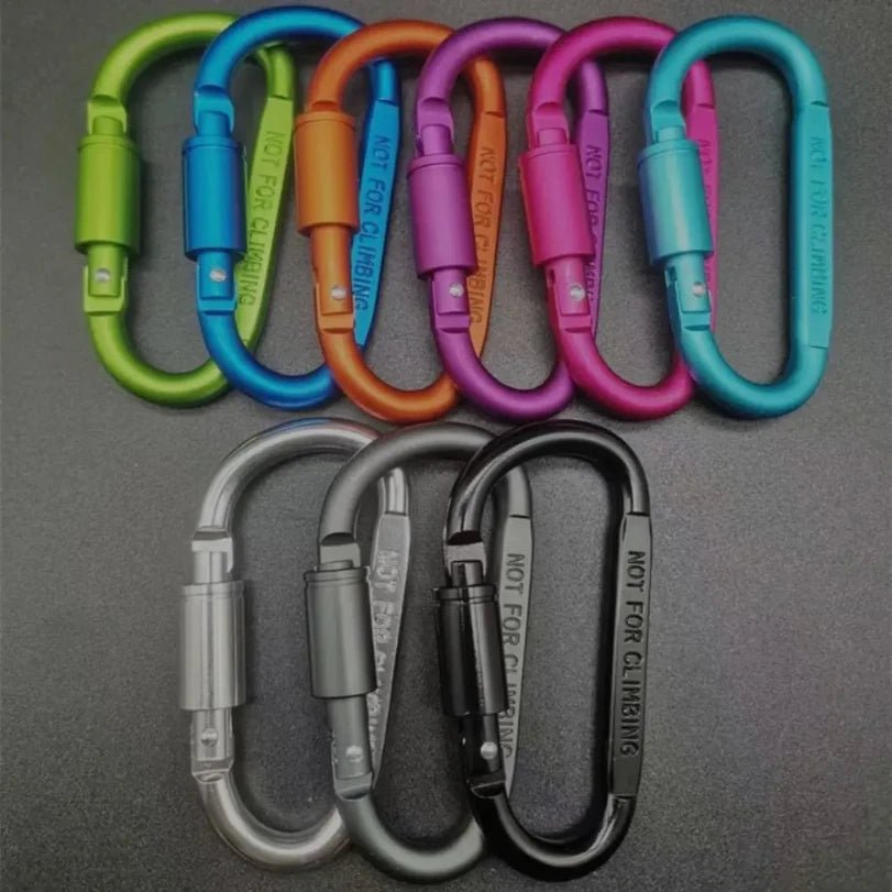 CrestClip D Shaped Carabiner For Hiking And Camping Colorful Lightweight Aluminum