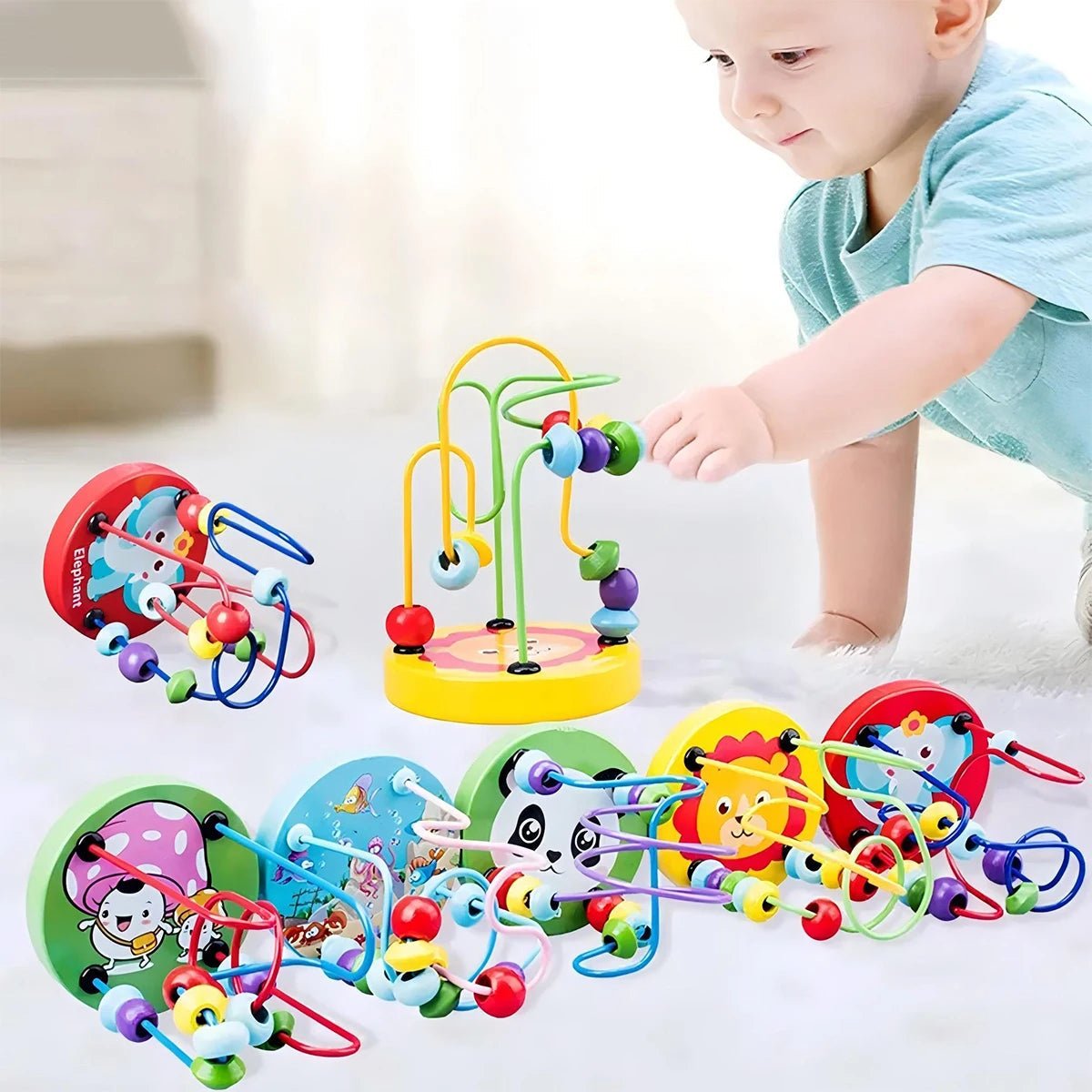 Montaña Rusa Compacta de Cuentas de Madera Tiny Trails para Juego Inspirado en Montessori