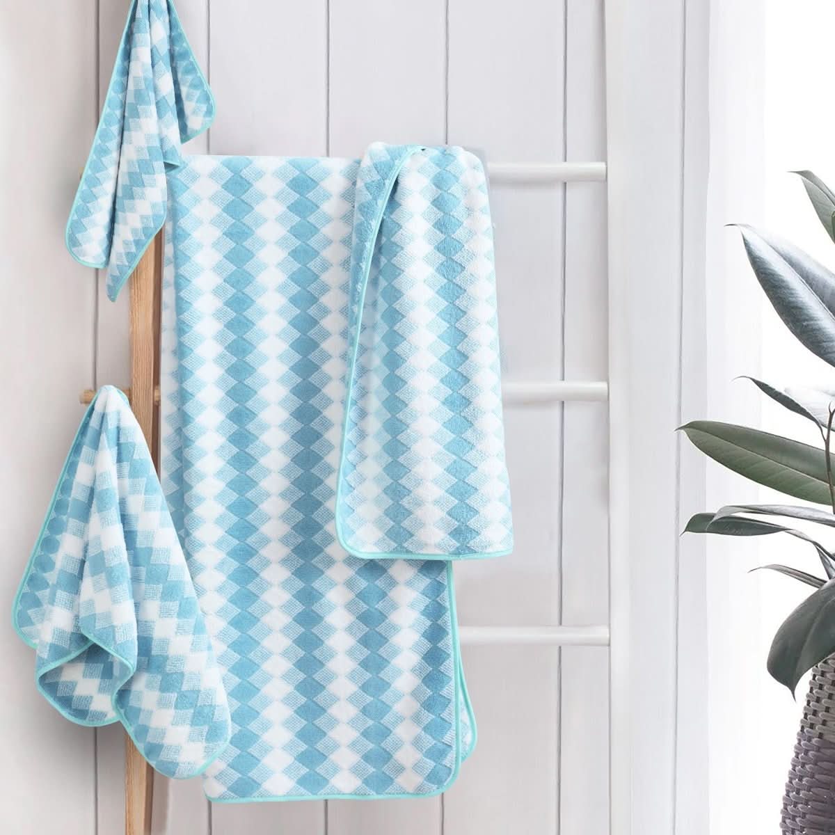 Toallas AzureWave ultra suaves, altamente absorbentes, de algodón de secado rápido para spa en casa