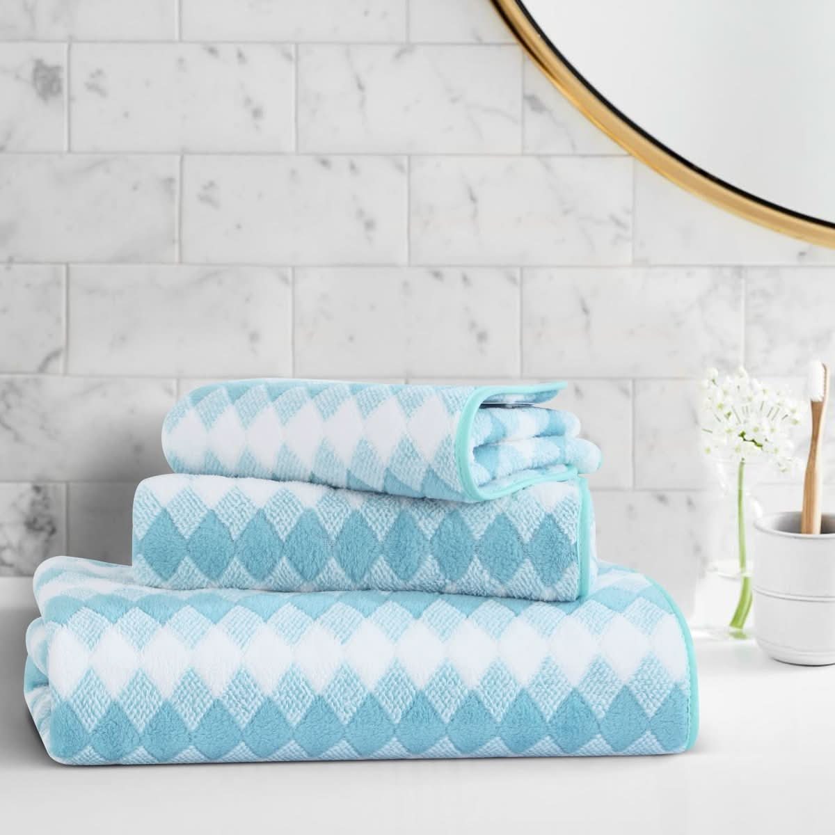 Toallas AzureWave ultra suaves, altamente absorbentes, de algodón de secado rápido para spa en casa